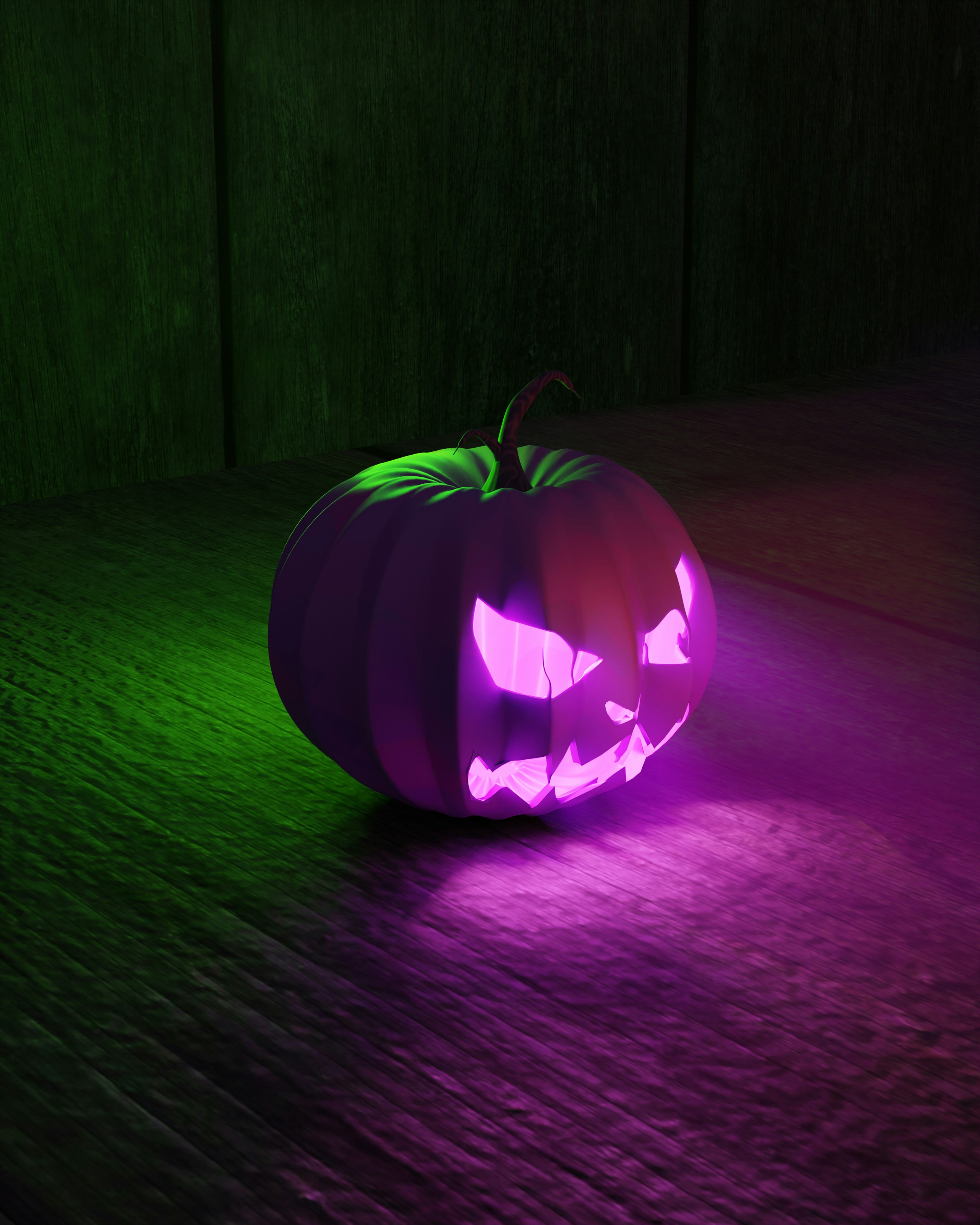 a carved pumpkin on a table