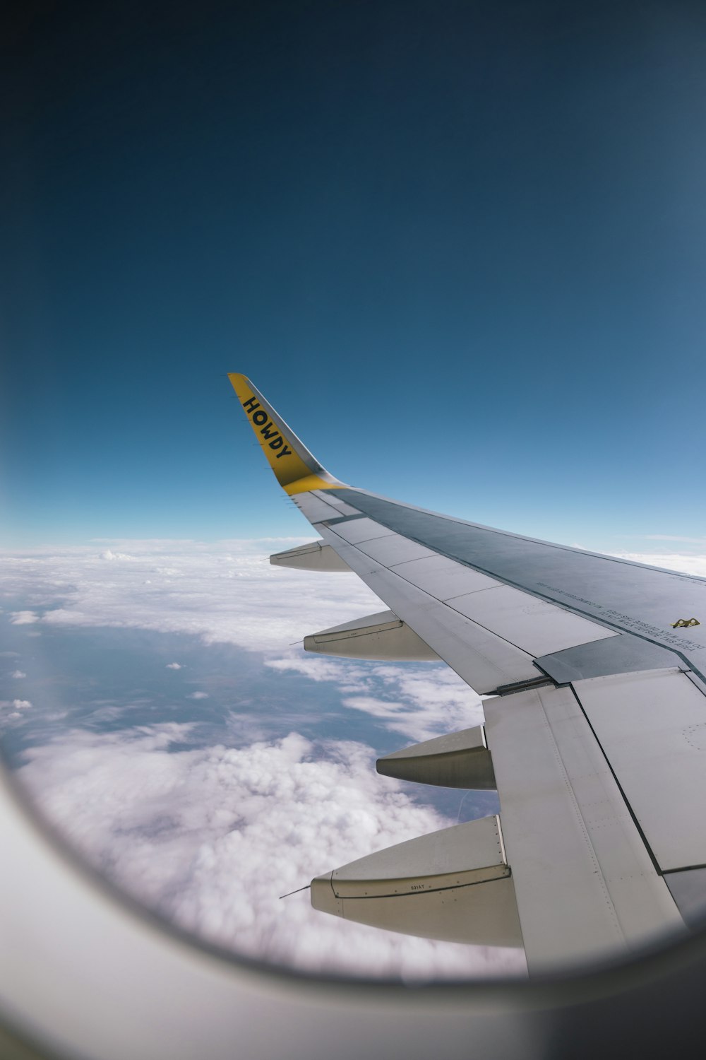 the wing of an airplane