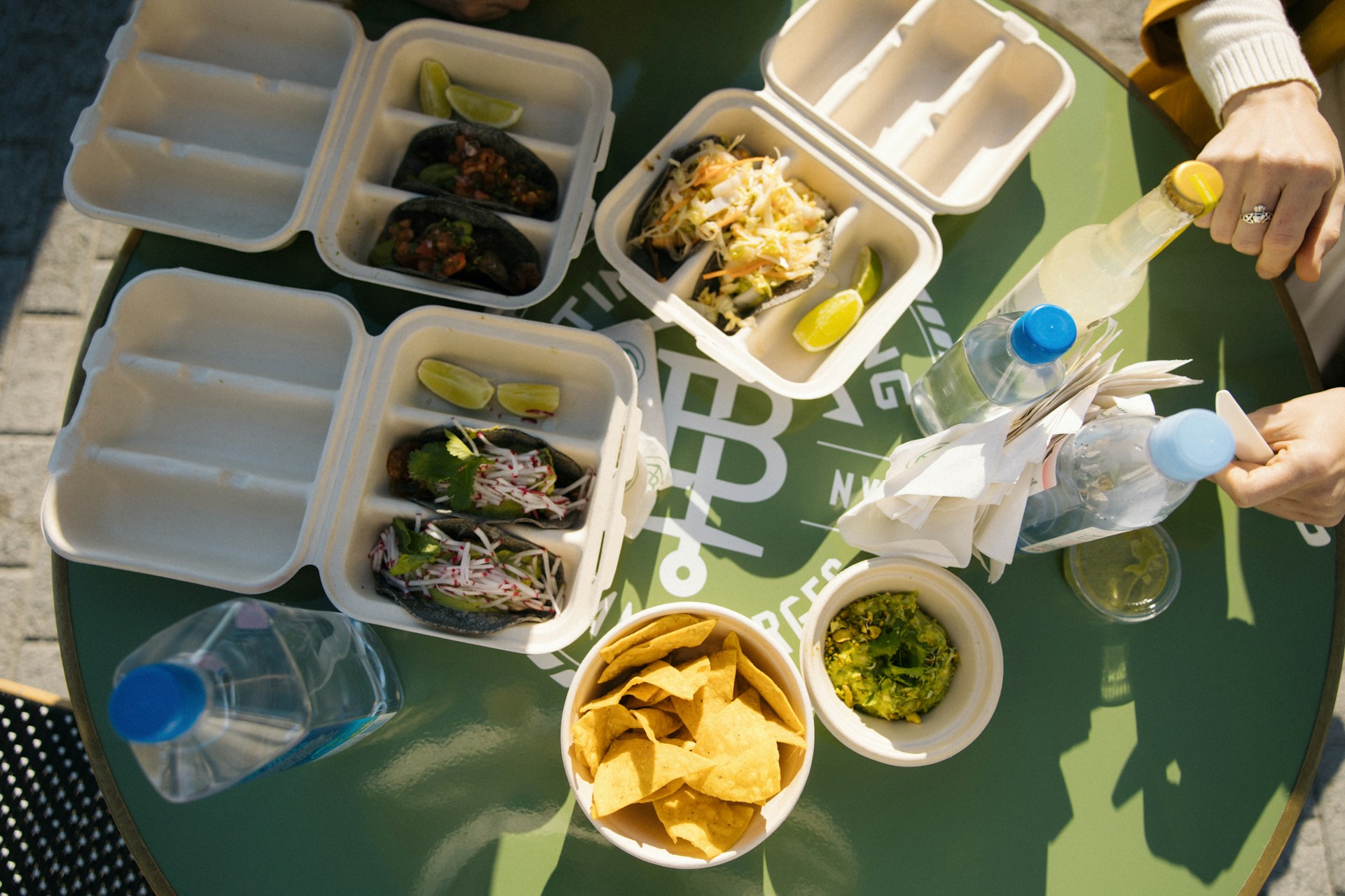 a table full of food
