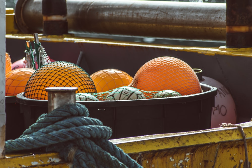 oranges in a boat