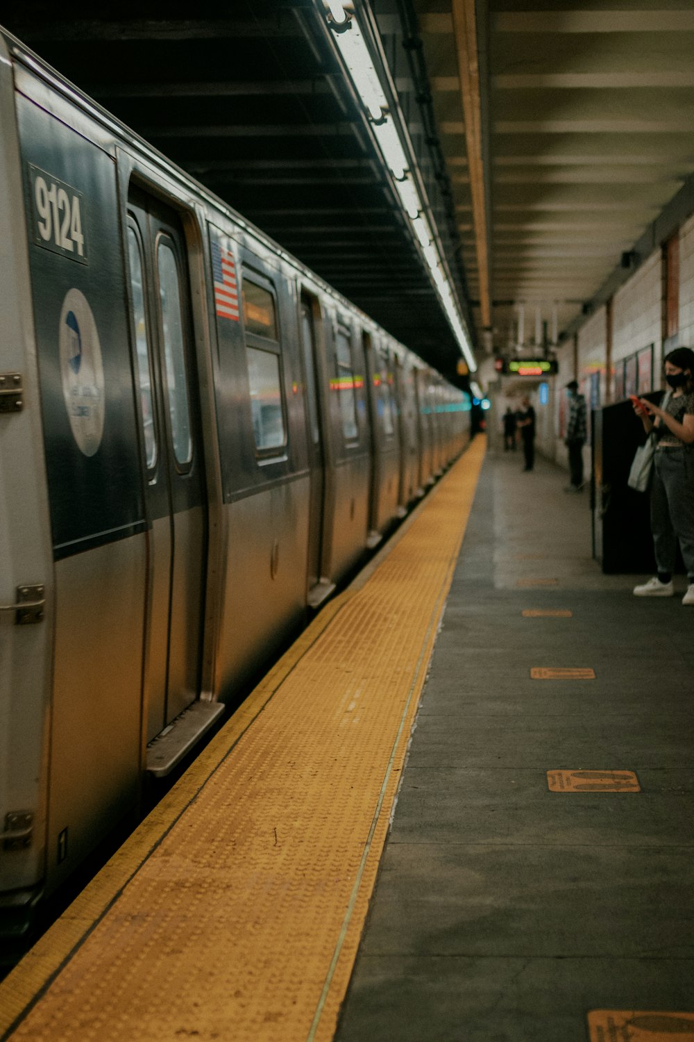 a train pulling into a station