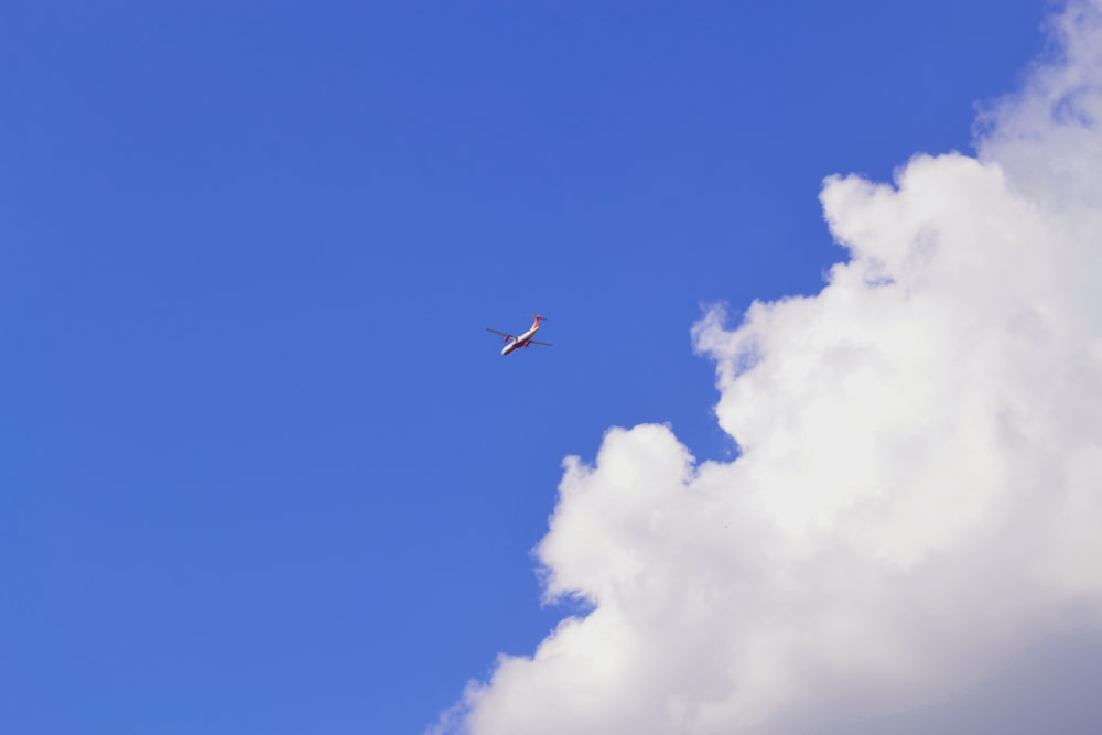 a plane flying in the sky