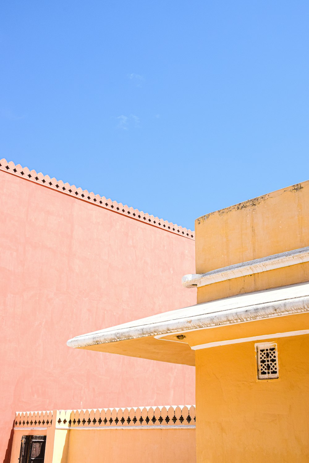 a building with a blue sky