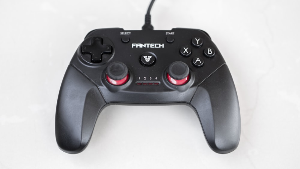a black video game controller