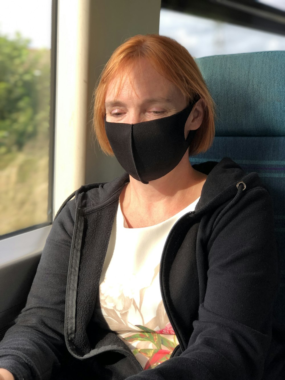 a person with a mask