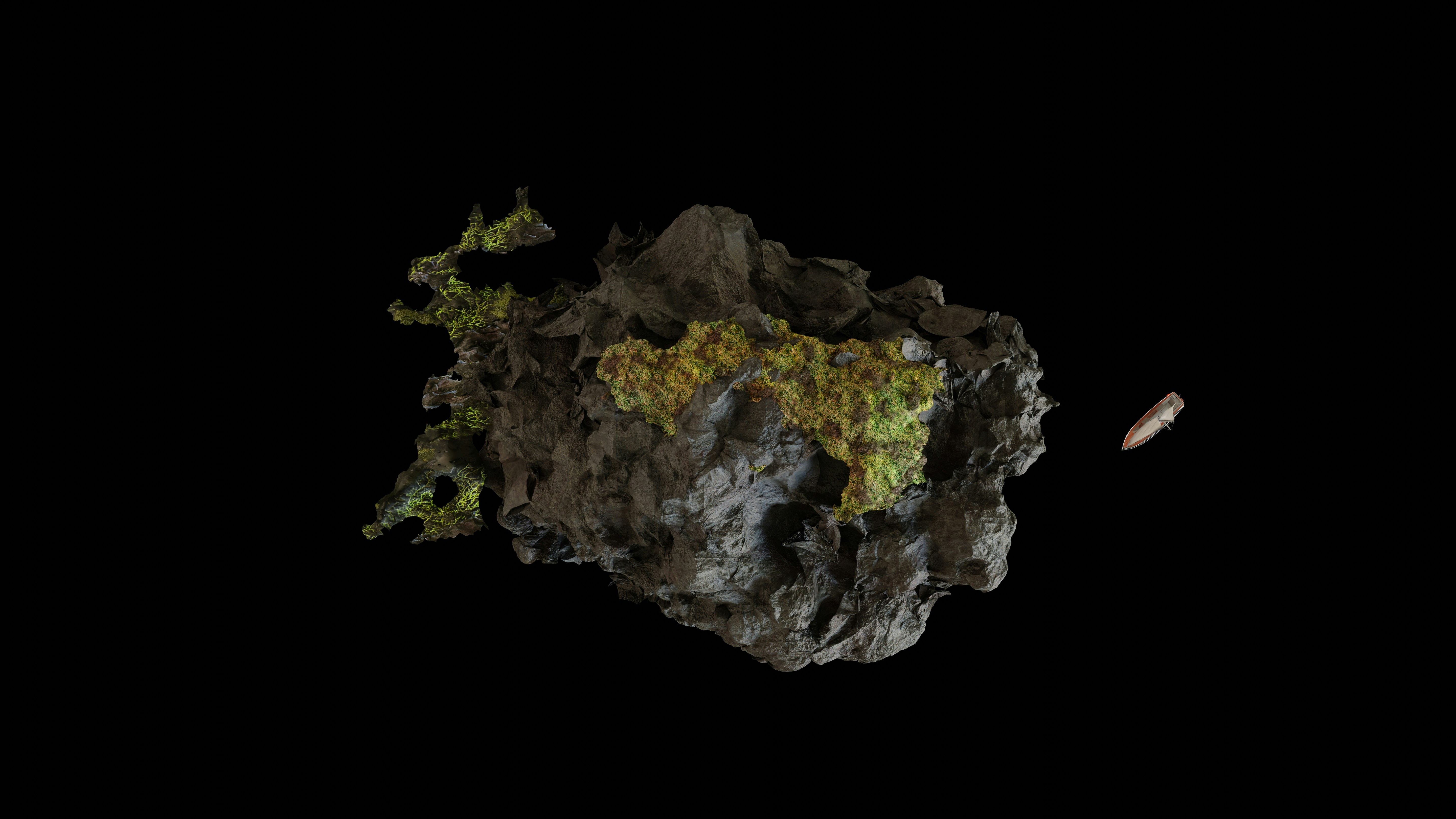 a rock with a dark background