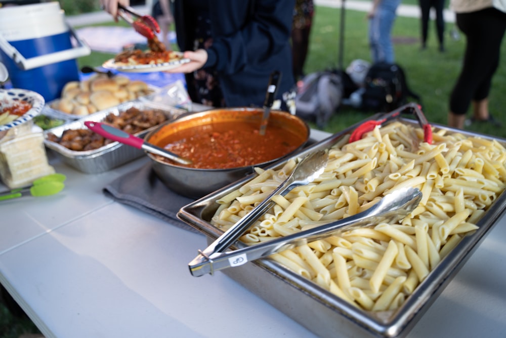 a table full of food