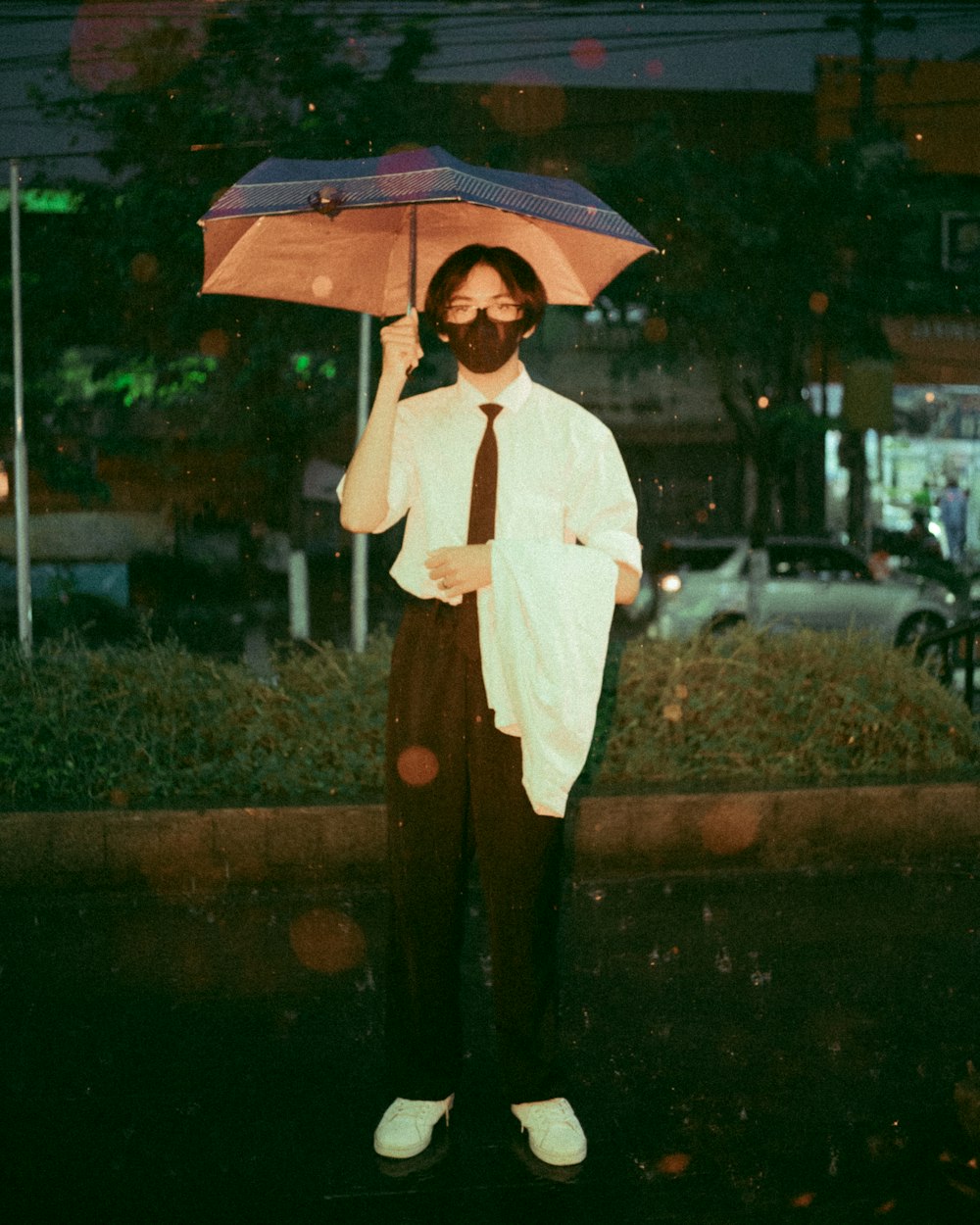 a person holding an umbrella