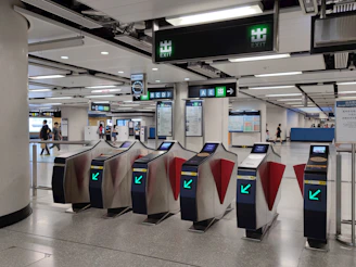 a row of cash register machines