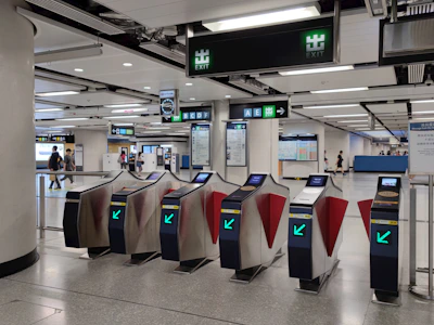 a row of cash register machines