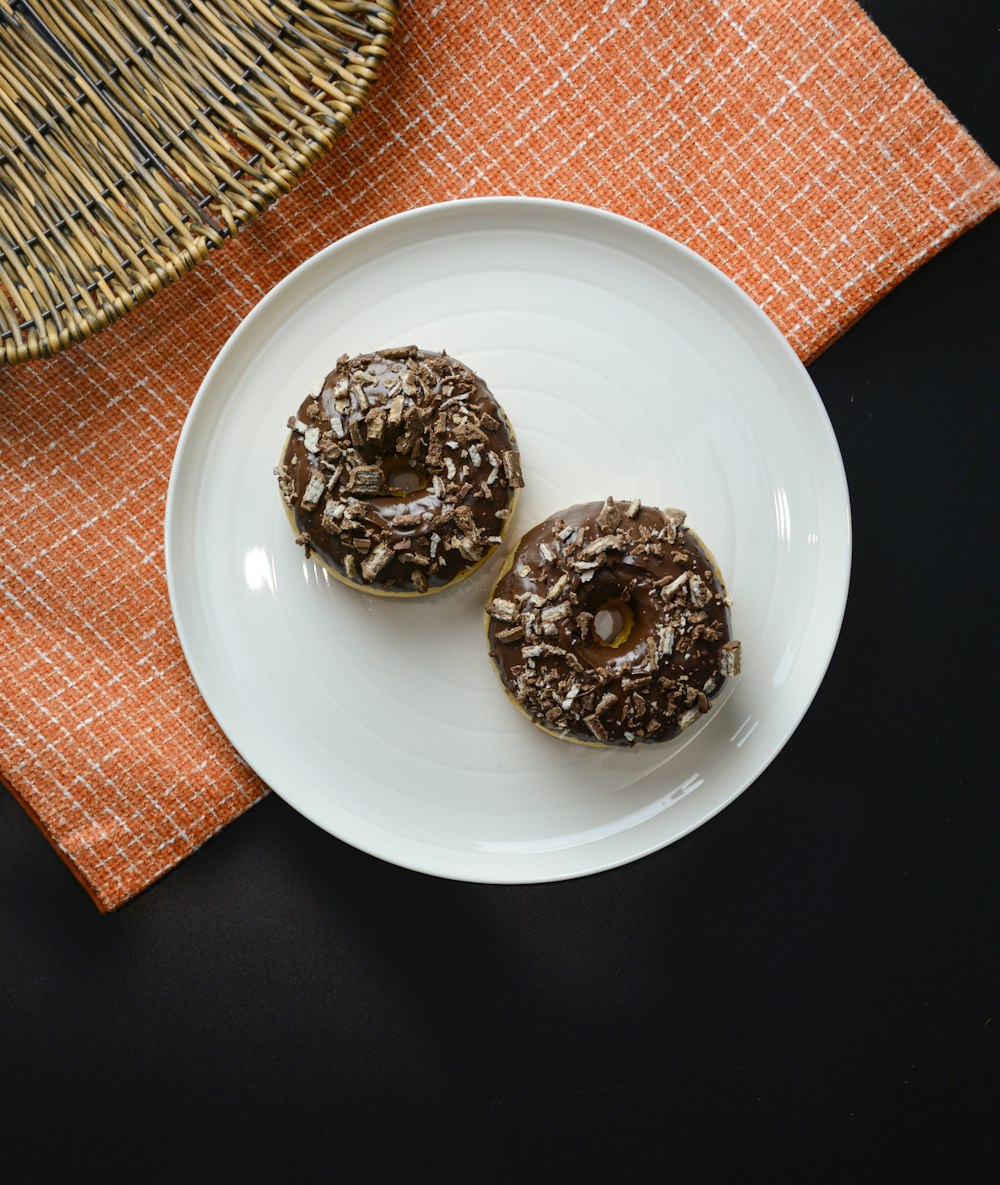 a plate of donuts