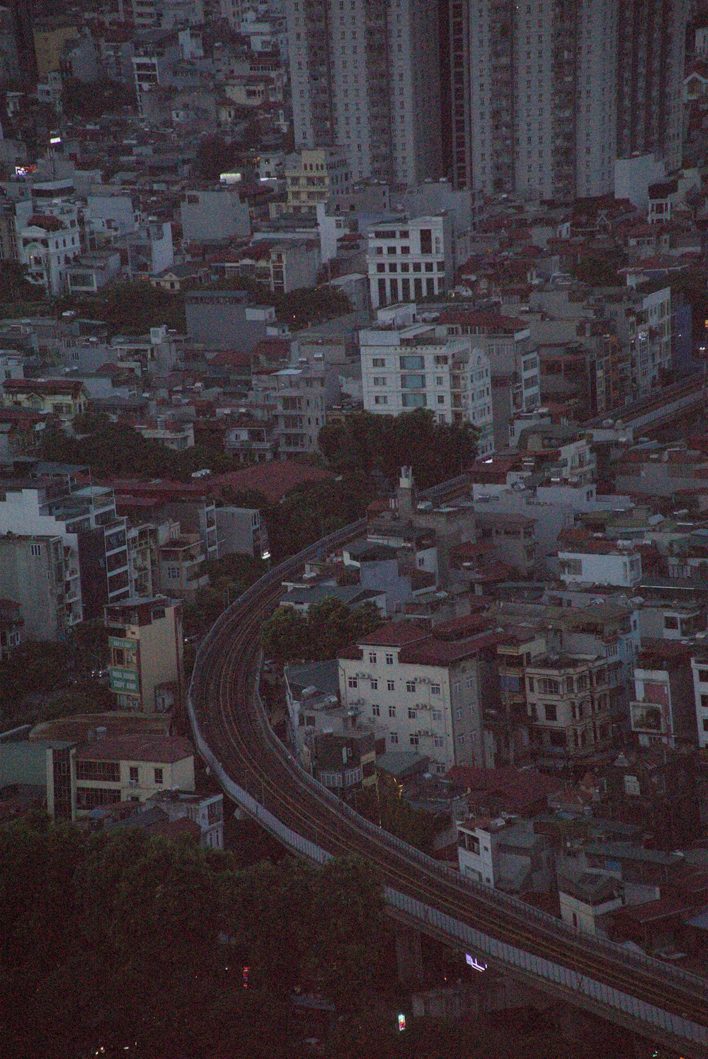 a city with a river running through it