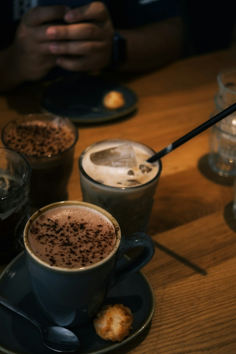 a cup of coffee and a cookie