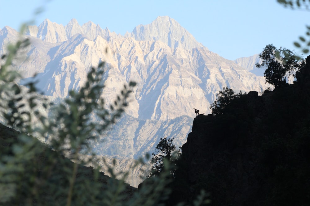 a mountain with snow