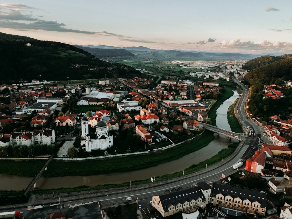 a city with a river running through it