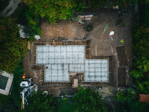 a stone building with a sign on it