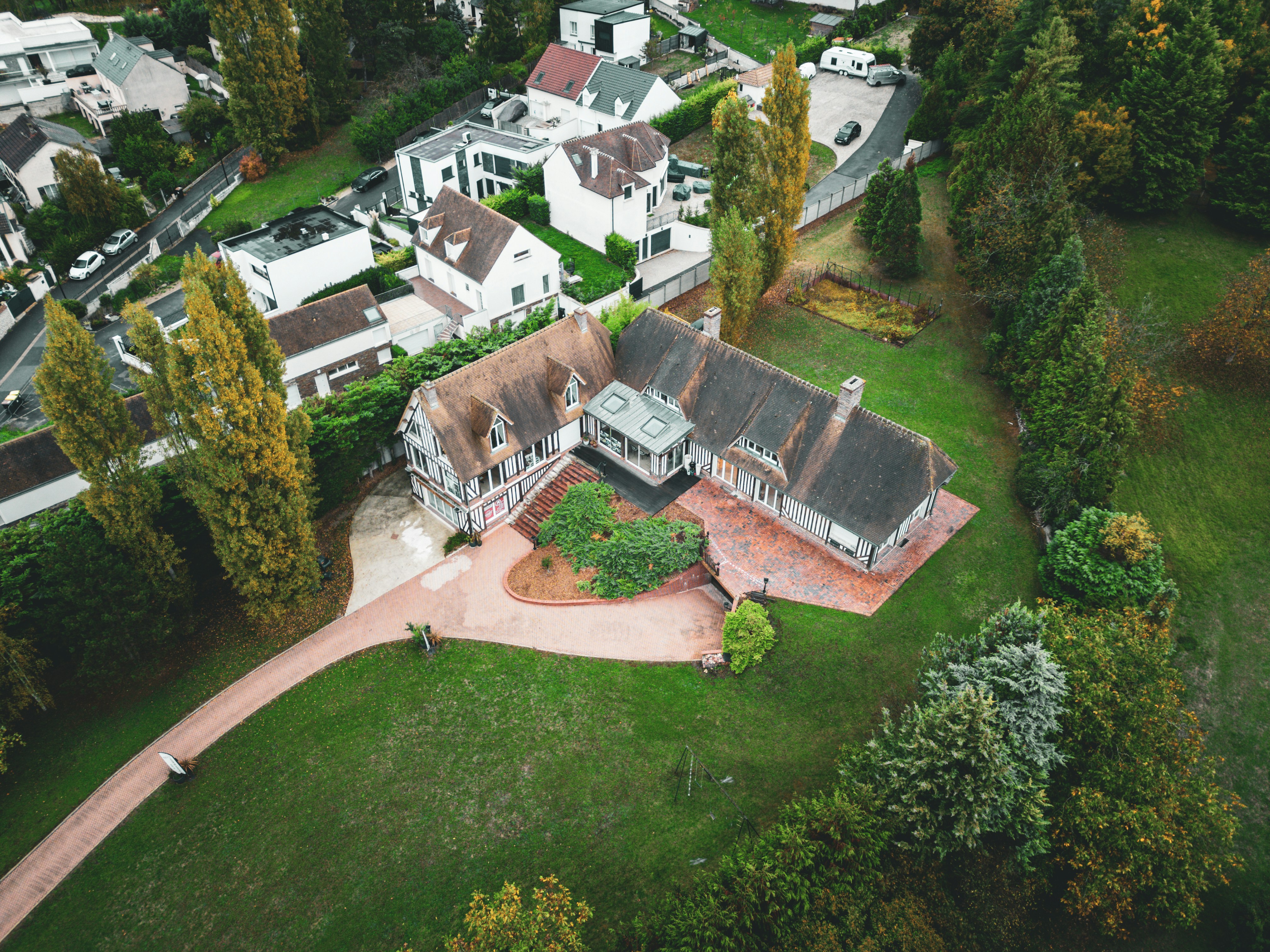 aerial view of a large building