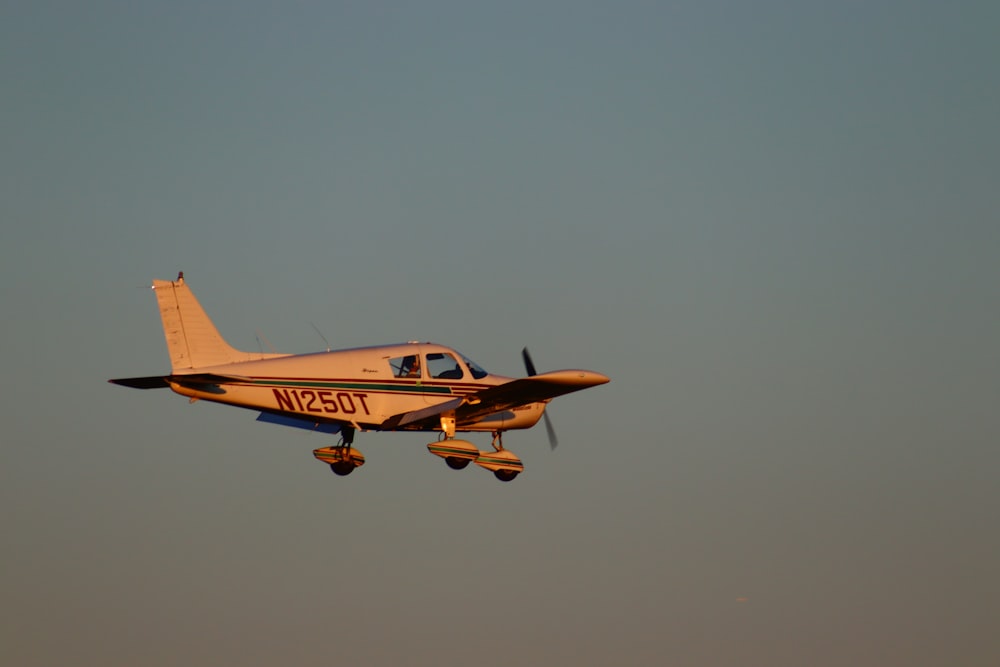 an airplane flying in the sky