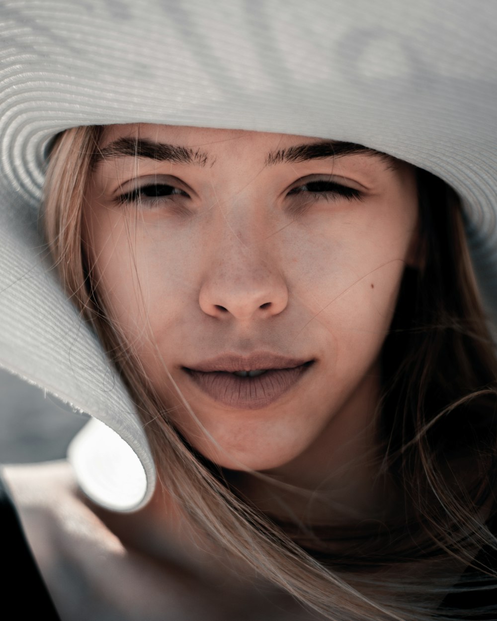 a woman with long hair