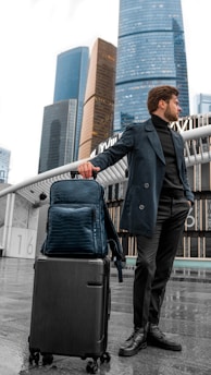 a person with a suitcase