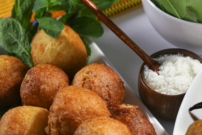 Golden fried magwinya dumplings