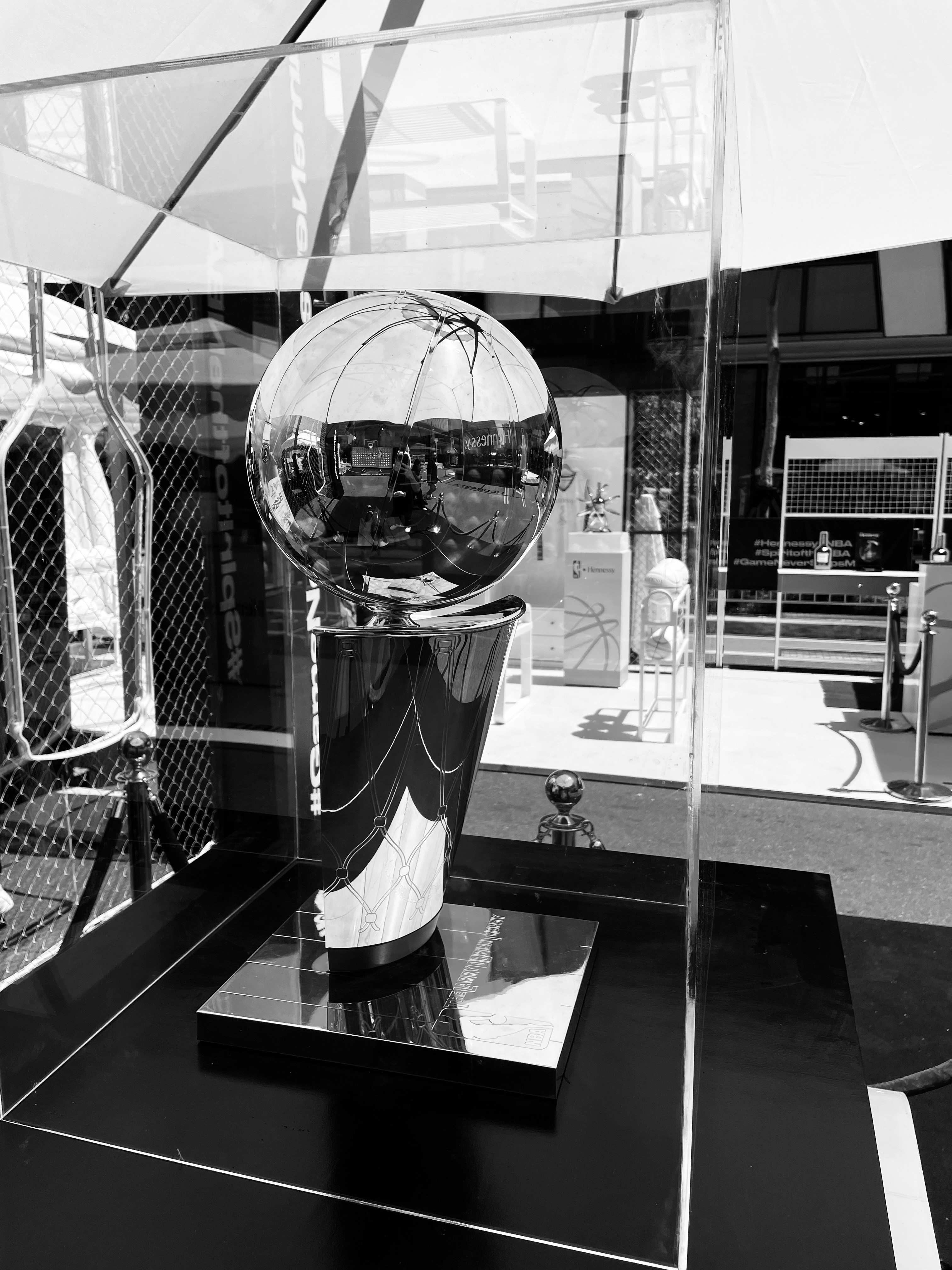 a large glass ball in a room