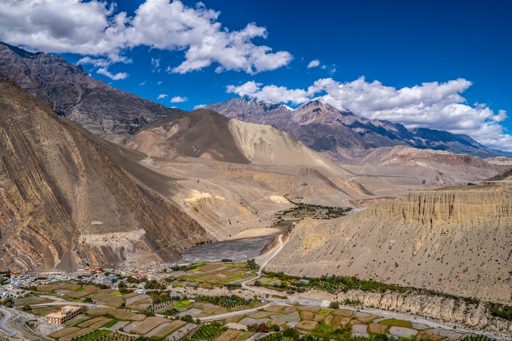 a valley between mountains