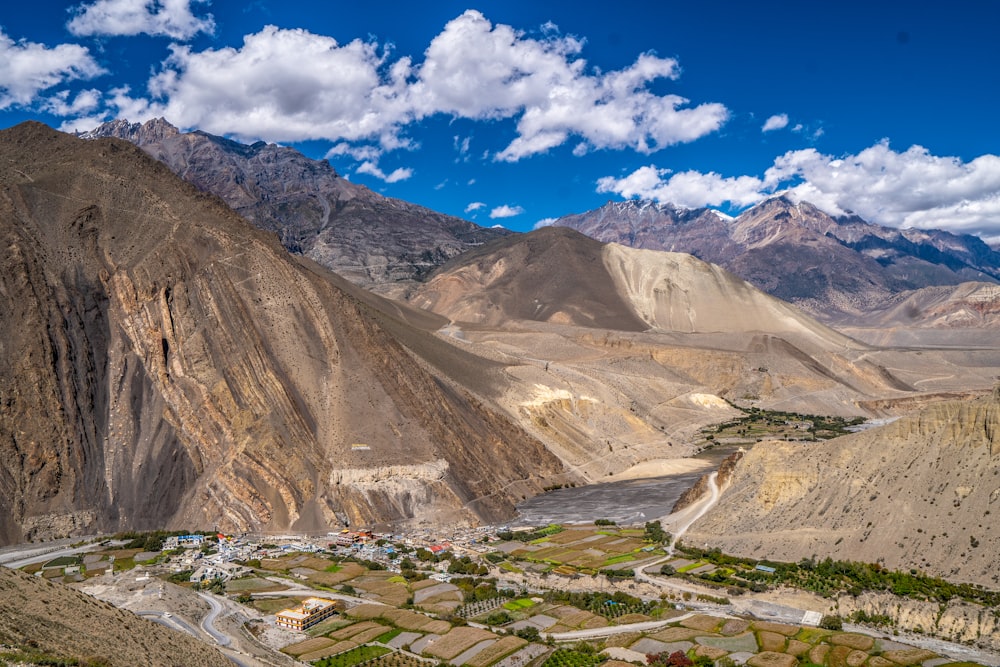 a valley between mountains