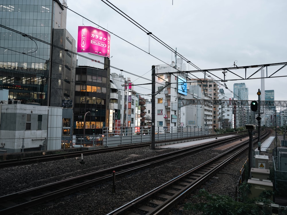 train tracks in a city