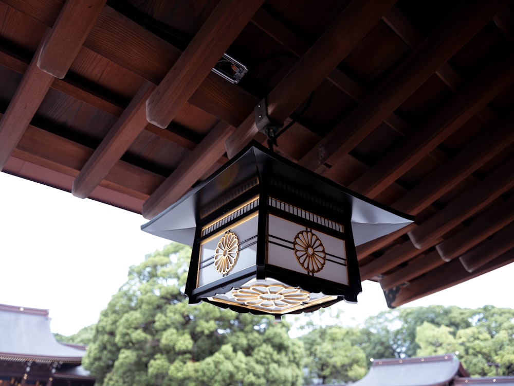 a clock on a roof