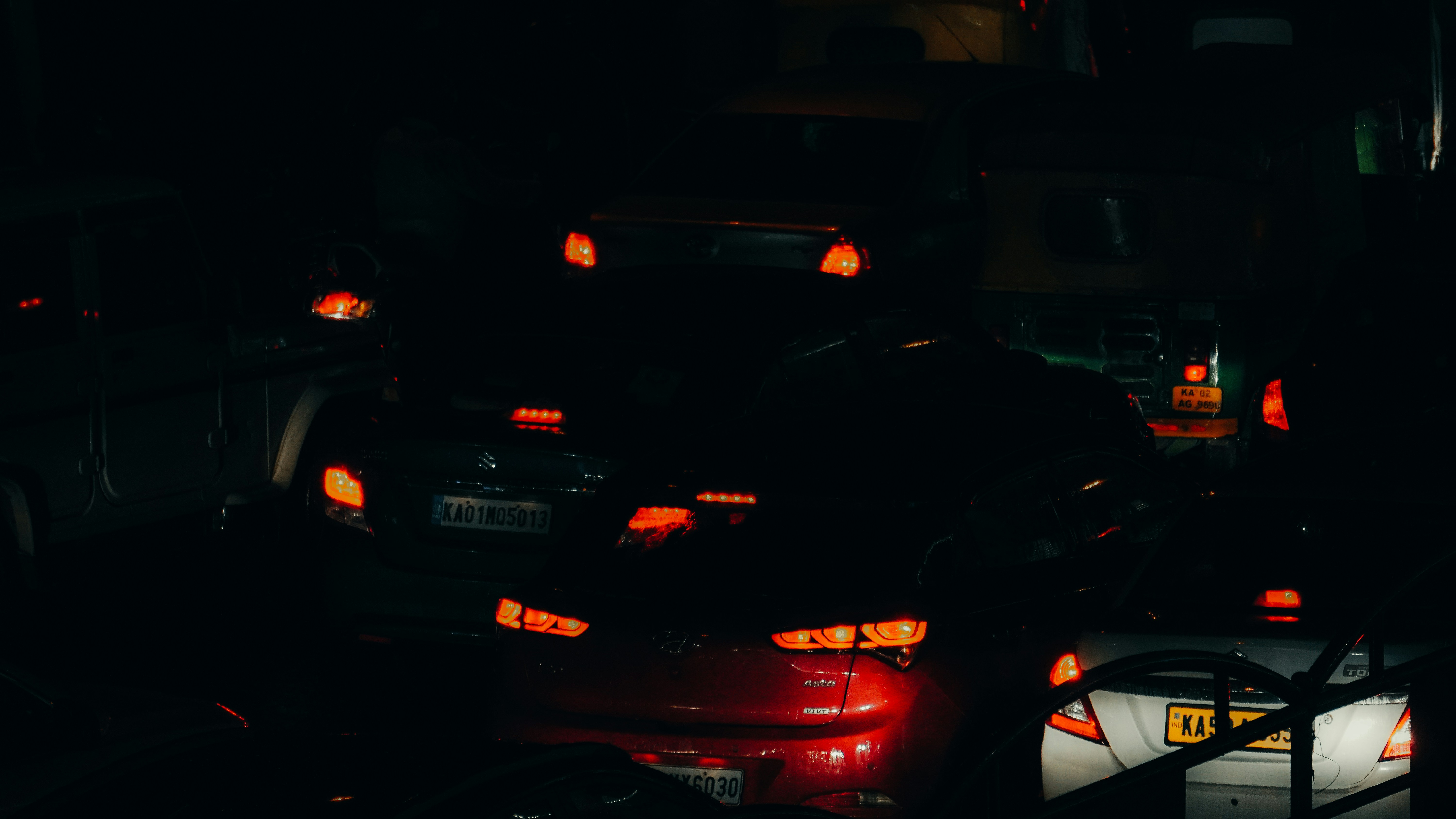 a group of cars in a traffic jam
