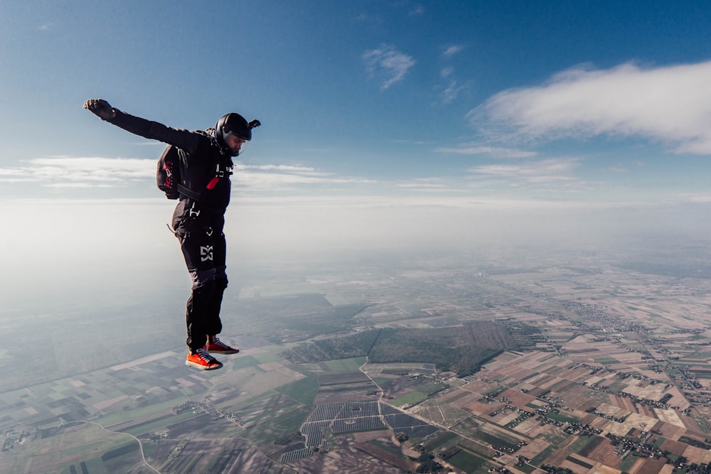 a man jumping in the air