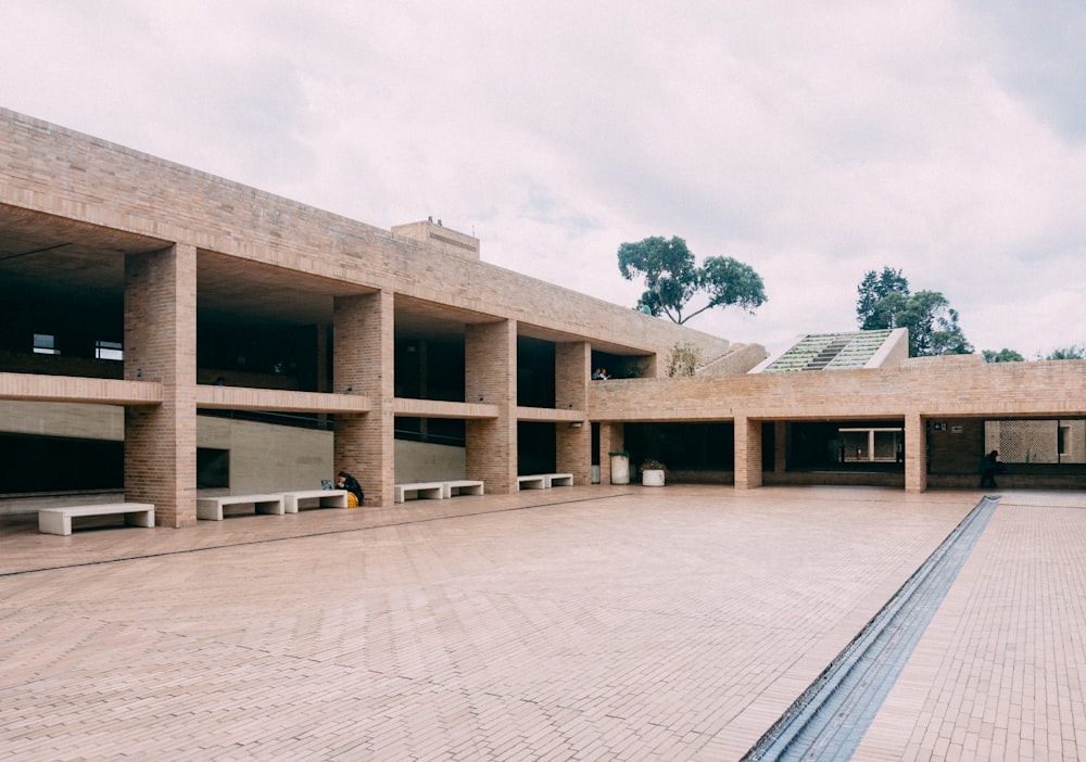 a building with a courtyard