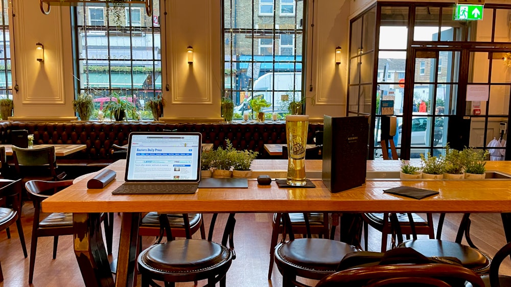 a laptop on a table