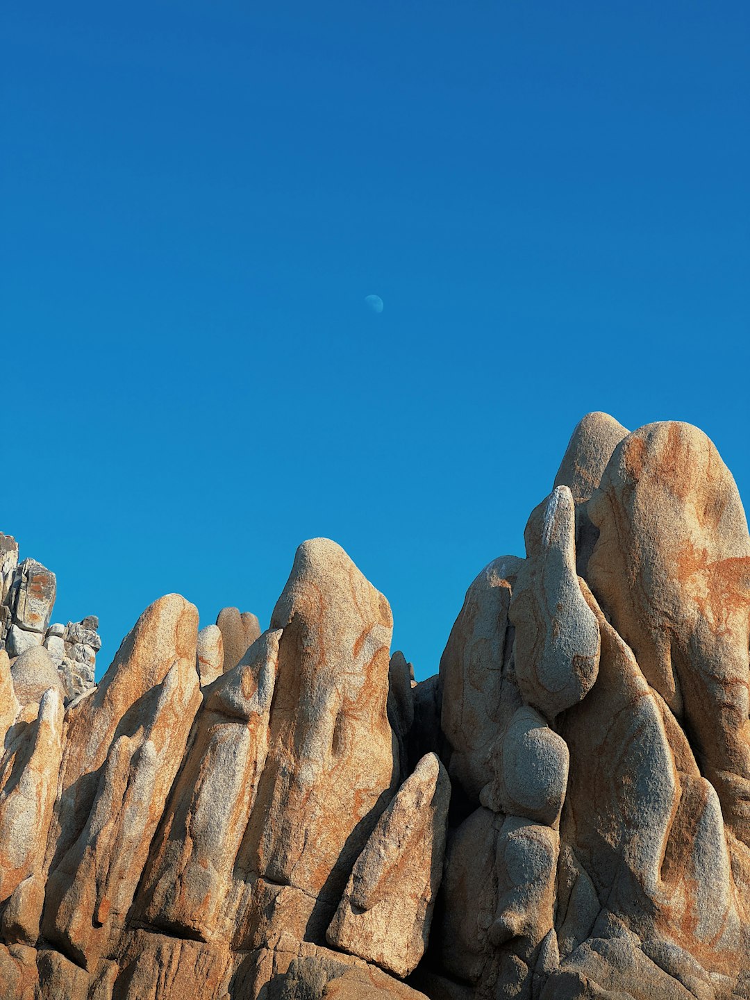 a group of large rocks with Joshua Tree National Park in the background