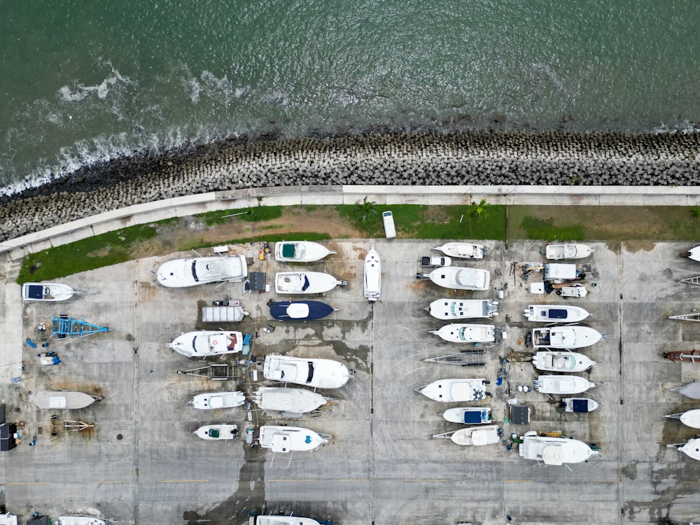 a parking lot full of cars