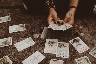 a person playing cards