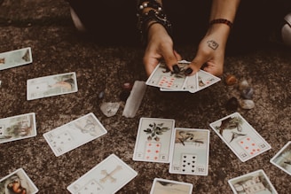 a person playing cards