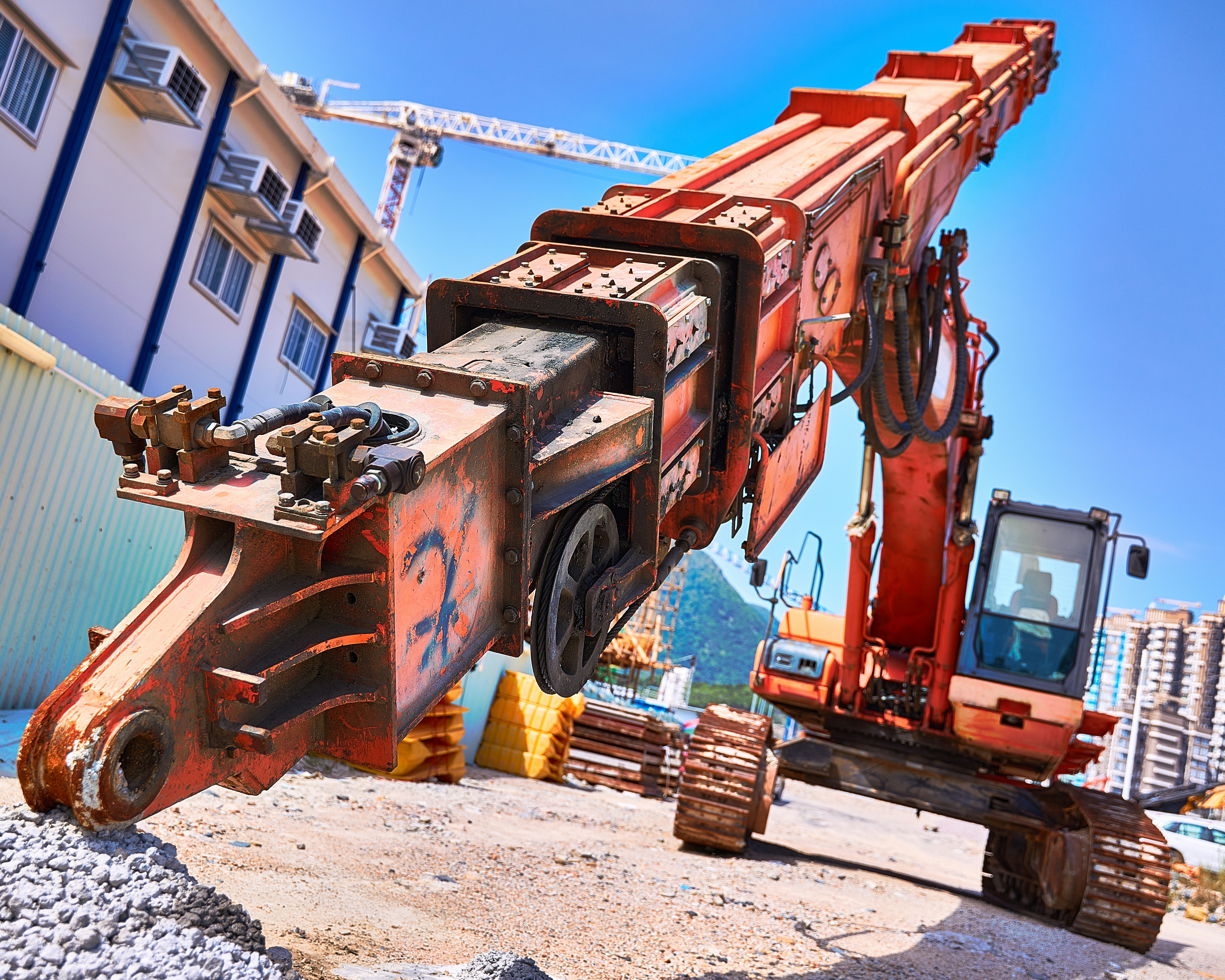 a large orange machine