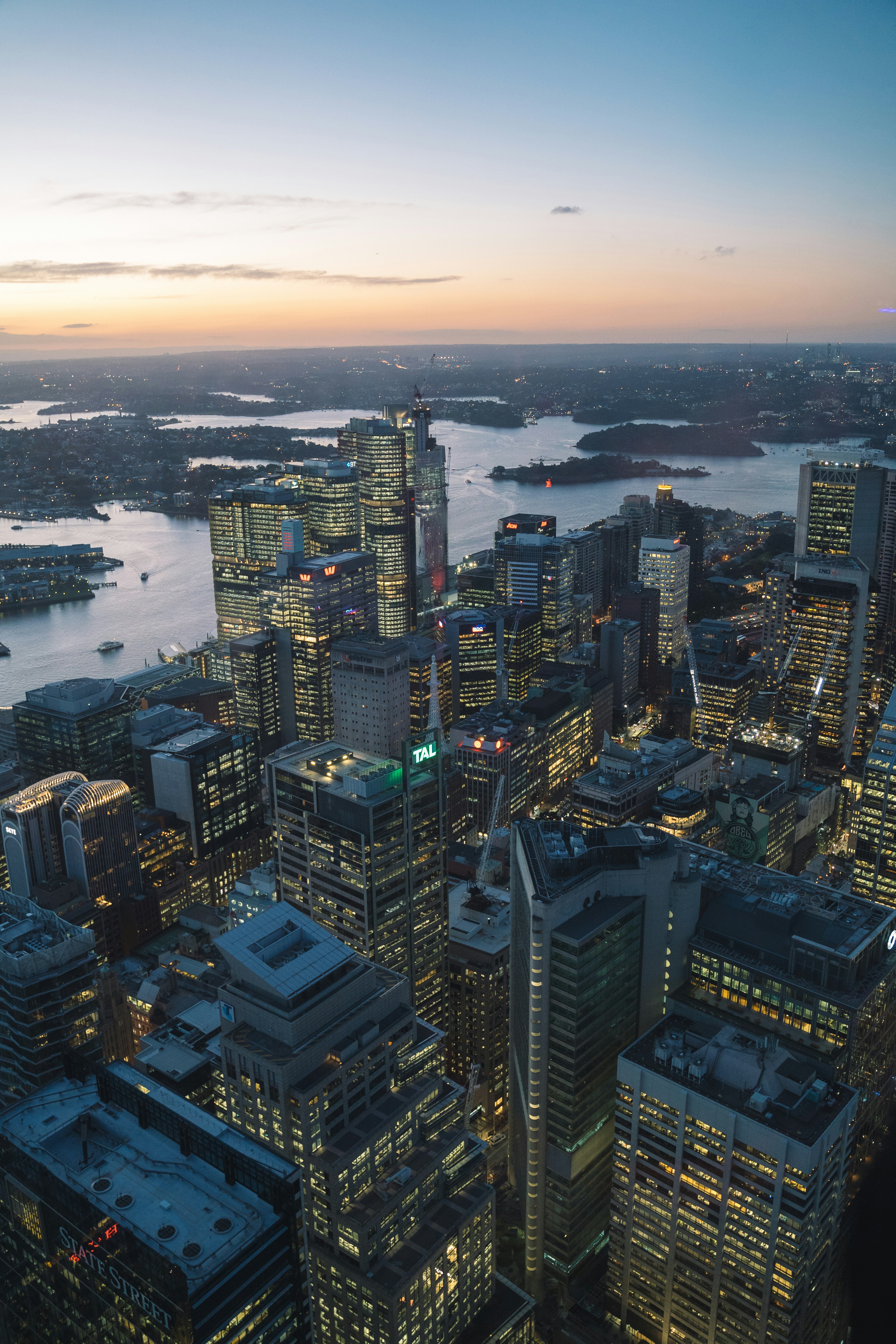 a city with a river running through it