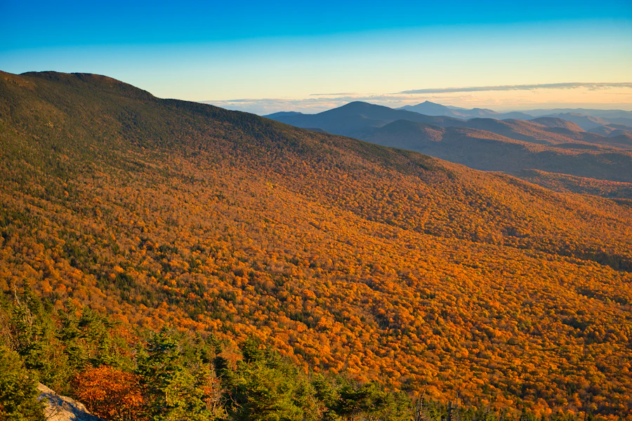 Mount Mansfield fall foliage in Stowe, Vermont