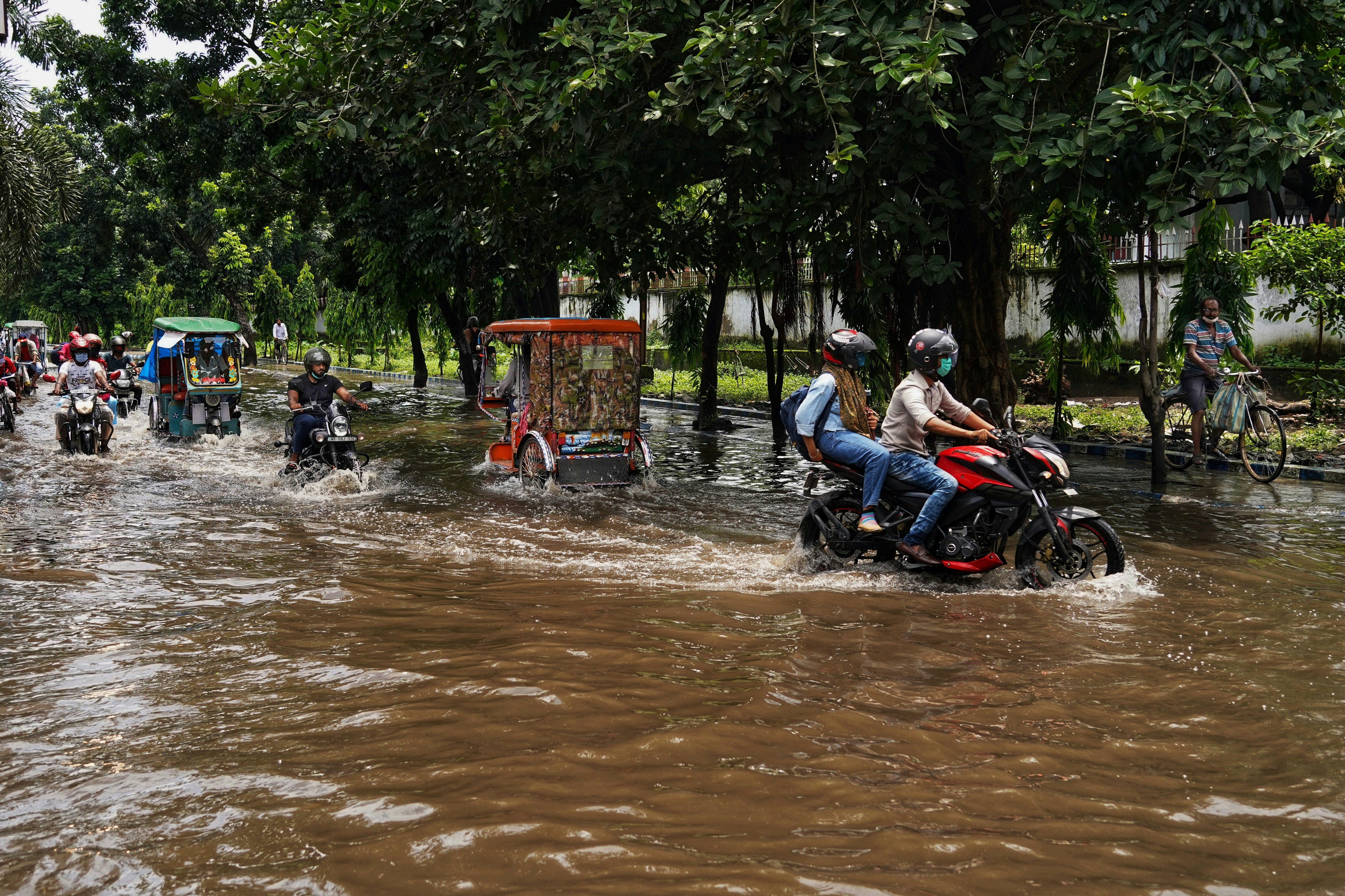 motorcycle damage from flooded roads