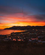Sunset view over Santa Catarina cityscape with vibrant colors