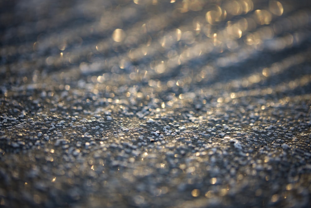 a close up of a wet surface