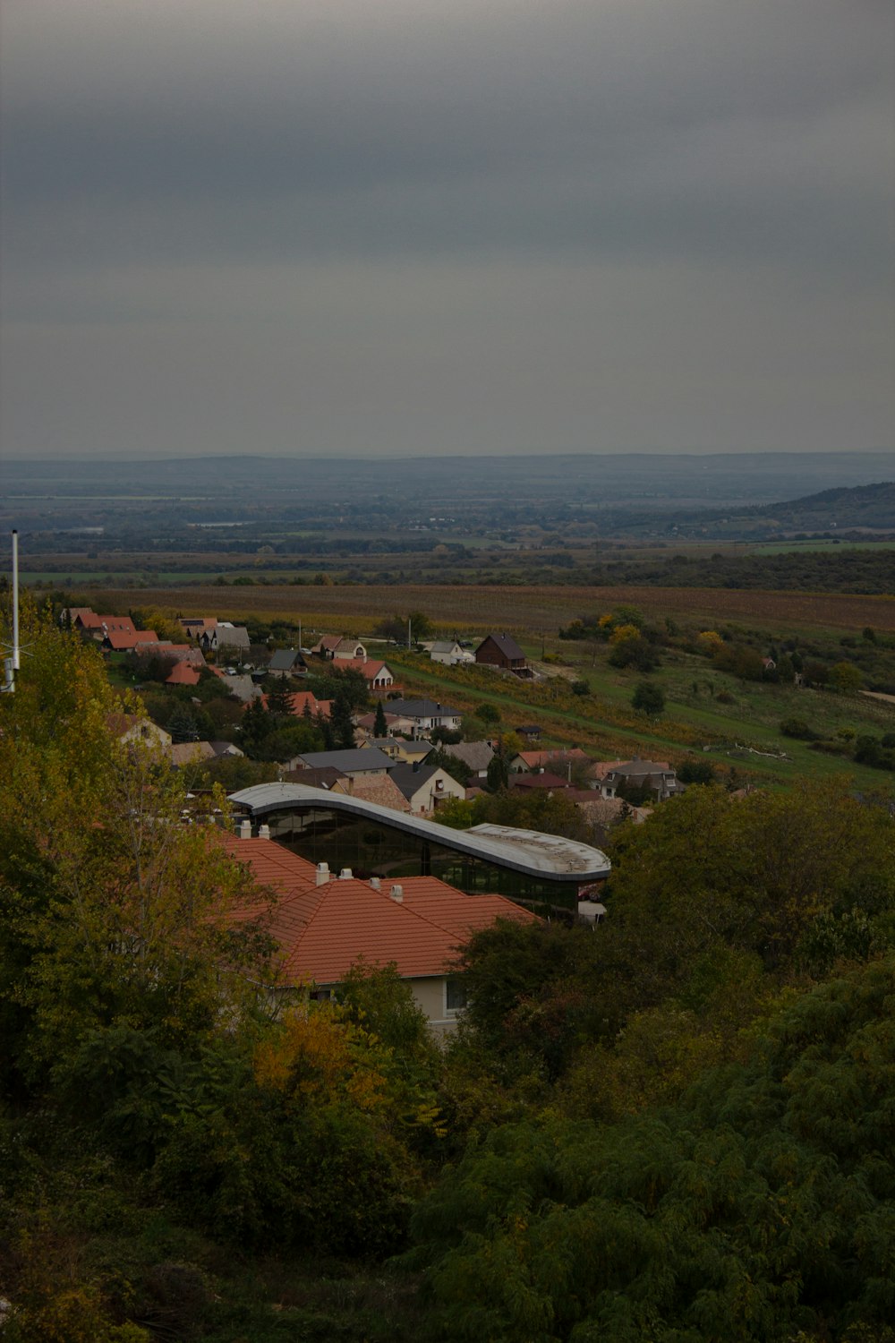 a group of houses surrounded by trees