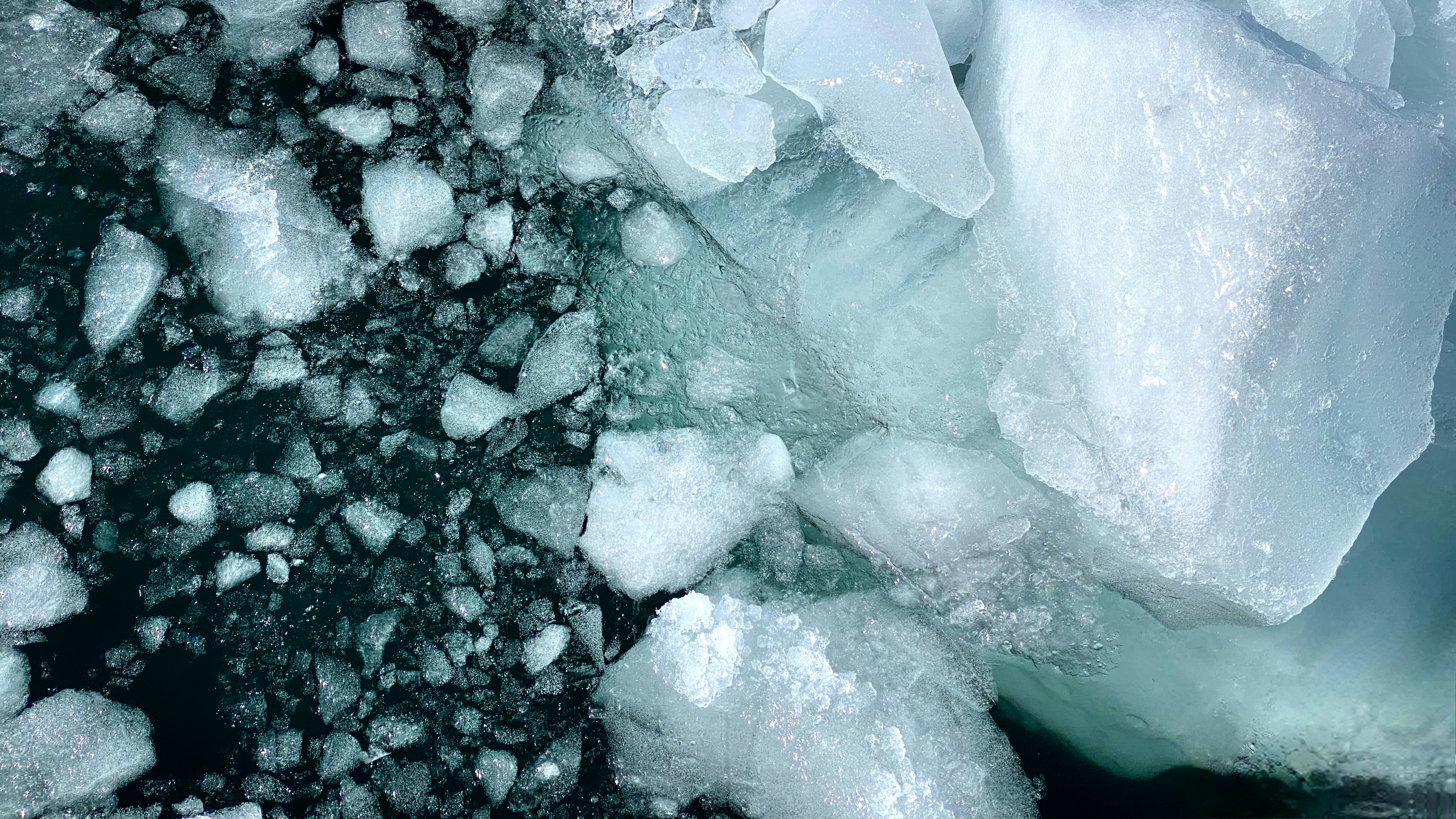 a close-up of some ice, 