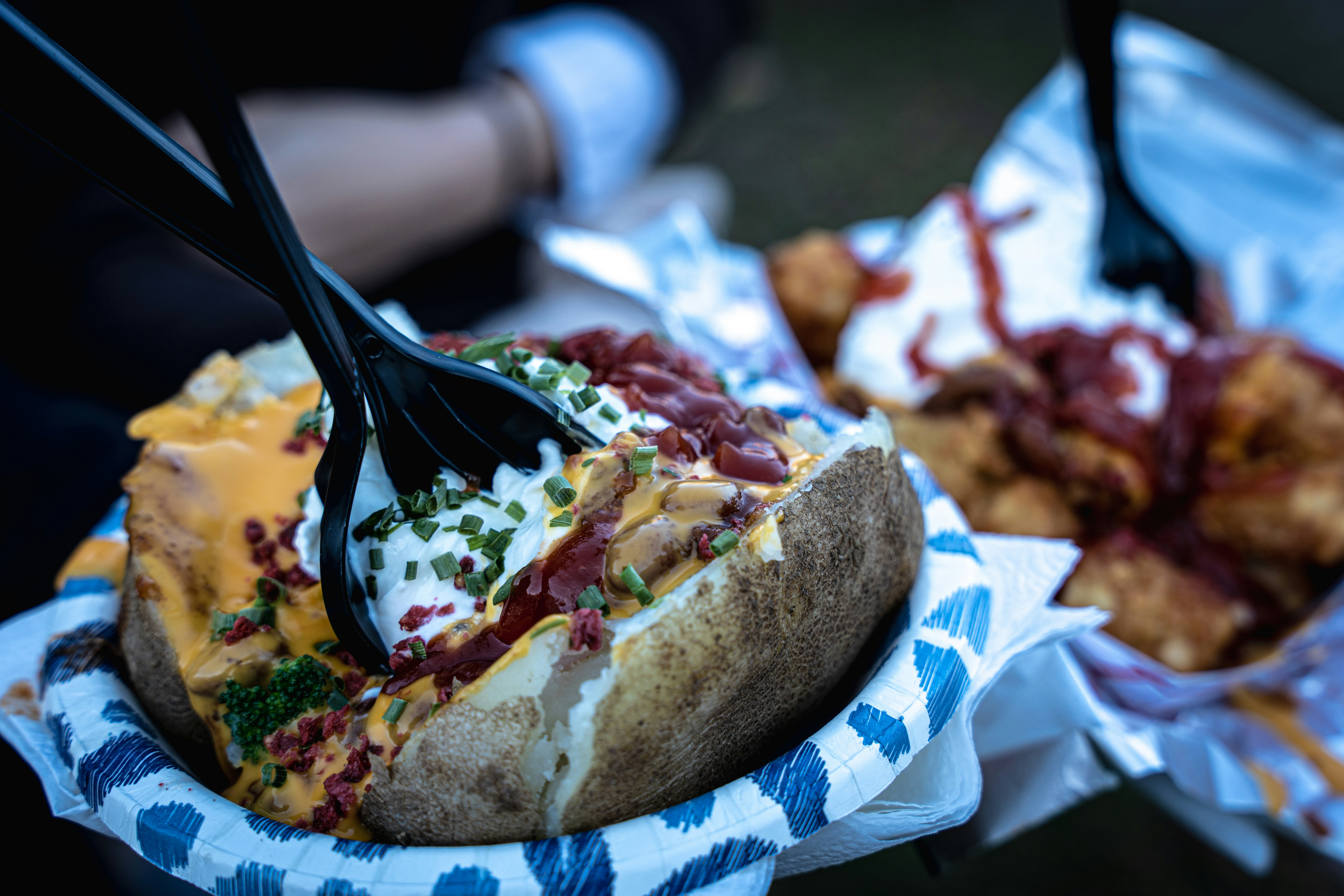 Fully-loaded baked potato, hold the strawberry preserves