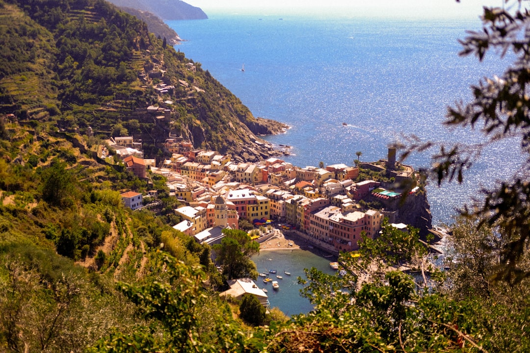 a town on a hill by the sea,