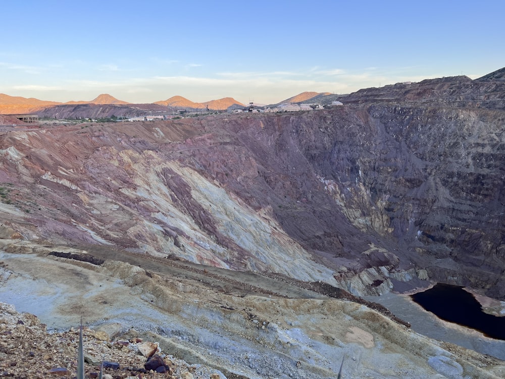 a rocky canyon with a river running through it