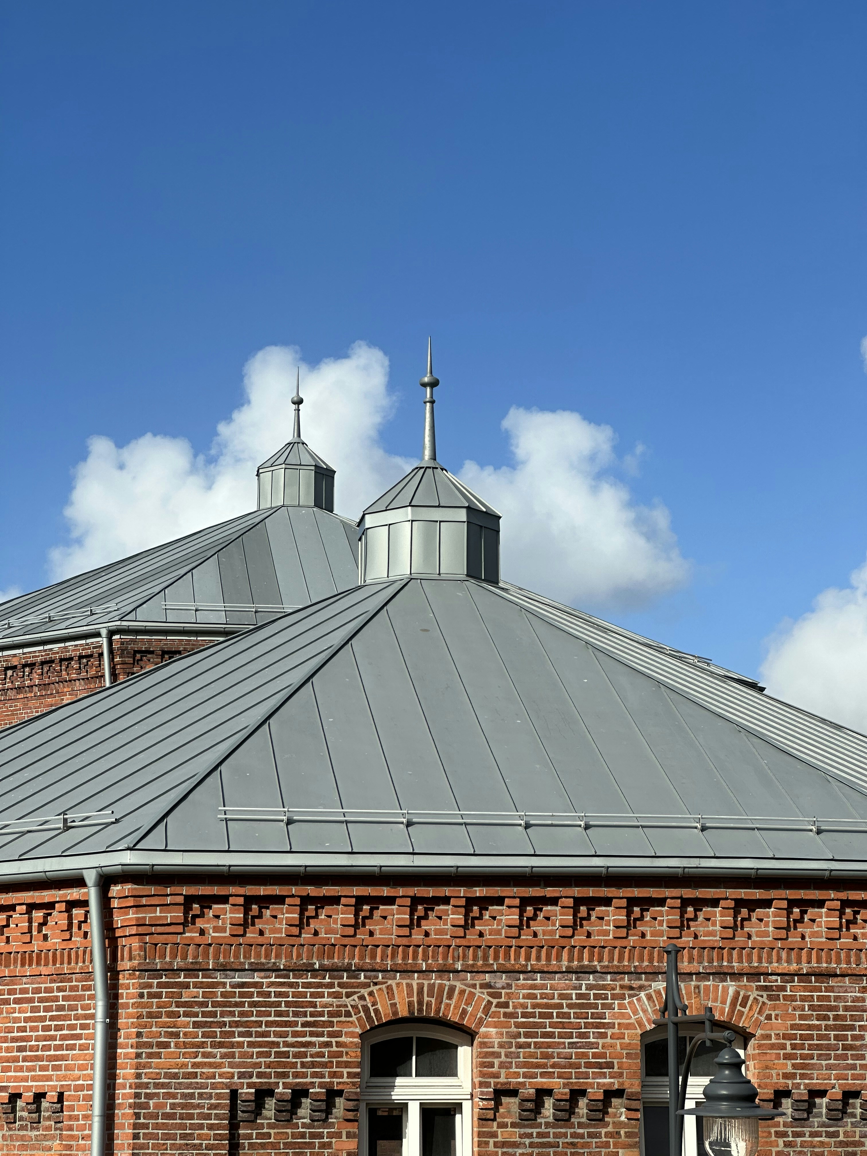 a building with a large roof